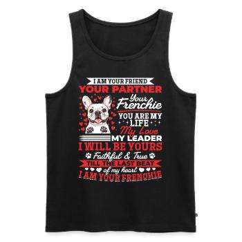 Bouledogue français Frenchie Propriétaire de chien - Débardeur bio Premium Homme - noir - Devant - Michal (187cm)