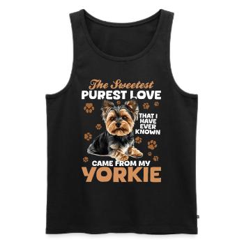 Yorkshire Terrier Propriétaire d’un chien Yorkie - Débardeur bio Premium Homme - noir - Devant - Michal (187cm)