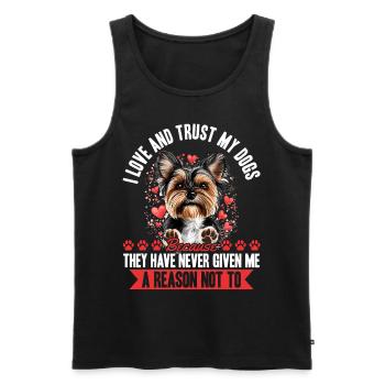 Yorkshire Terrier Propriétaire d’un chien Yorkie - Débardeur bio Premium Homme - noir - Devant - Michal (187cm)