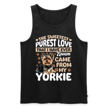 Yorkshire Terrier Propriétaire d’un chien Yorkie - Débardeur bio Premium Homme - noir - Devant - Michal (187cm)