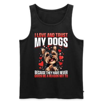 Yorkshire Terrier Propriétaire d’un chien Yorkie - Débardeur bio Premium Homme - noir - Devant - Michal (187cm)