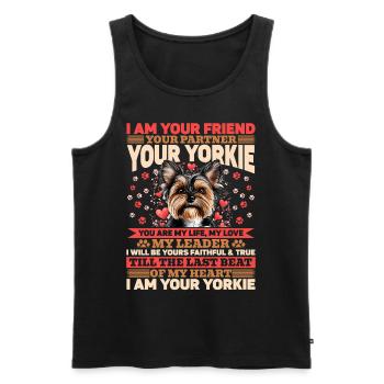 Yorkshire Terrier Propriétaire d’un chien Yorkie - Débardeur bio Premium Homme - noir - Devant - Michal (187cm)