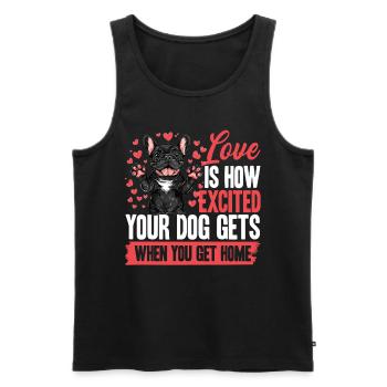 Bouledogue français Frenchie Propriétaire de chien - Débardeur bio Premium Homme - noir - Devant - Michal (187cm)
