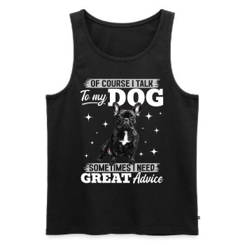 Bouledogue français Frenchie Propriétaire de chien - Débardeur bio Premium Homme - noir - Devant - Michal (187cm)