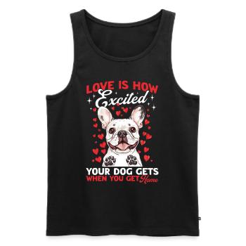 Bouledogue français Frenchie Propriétaire de chien - Débardeur bio Premium Homme - noir - Devant - Michal (187cm)