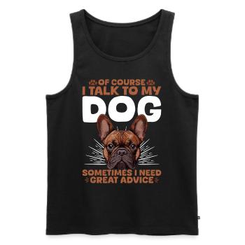 Bouledogue français Frenchie Propriétaire de chien - Débardeur bio Premium Homme - noir - Devant - Michal (187cm)