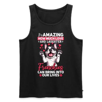 Bouledogue français Frenchie Propriétaire de chien - Débardeur bio Premium Homme - noir - Devant - Michal (187cm)