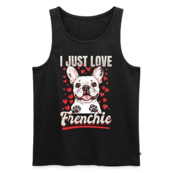 Bouledogue français Frenchie Propriétaire de chien - Débardeur bio Premium Homme - noir - Devant - Michal (187cm)