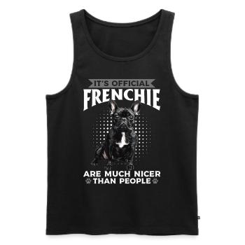 Bouledogue français Frenchie Propriétaire de chien - Débardeur bio Premium Homme - noir - Devant - Michal (187cm)