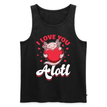 Cute Axolotl Valentins Day - Männer Premium Bio Tank Top - Schwarz - Vorne - Michal (187cm)