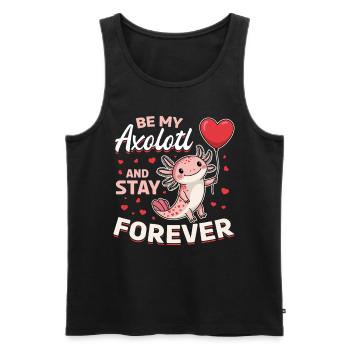 Cute Axolotl Valentine's Day - Men's Premium Organic Tank Top - black - Front - Michal (187cm)