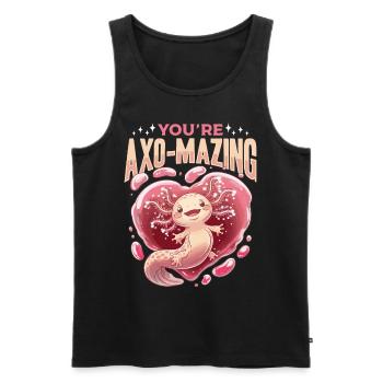 Cute Axolotl Valentine's Day - Men's Premium Organic Tank Top - black - Front - Michal (187cm)