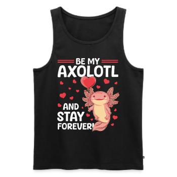 Cute Axolotl Valentins Day - Männer Premium Bio Tank Top - Schwarz - Vorne - Michal (187cm)