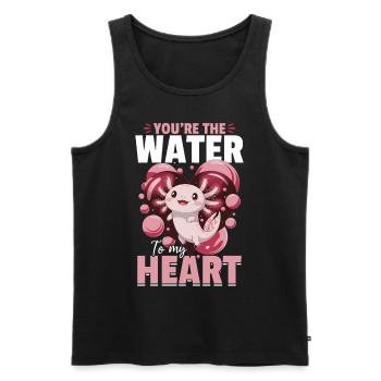 Cute Axolotl Valentins Day - Männer Premium Bio Tank Top - Schwarz - Vorne - Michal (187cm)