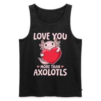Cute Axolotl Valentine's Day - Men's Premium Organic Tank Top - black - Front - Michal (187cm)
