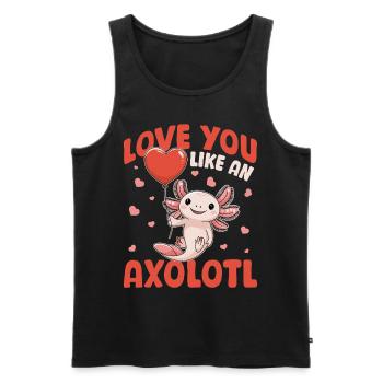Cute Axolotl Valentine's Day - Men's Premium Organic Tank Top - black - Front - Michal (187cm)