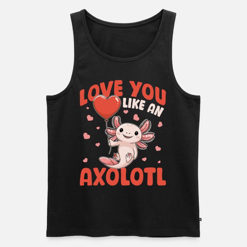 Mignon Axolotl Saint-Valentin - Débardeur bio Premium Homme - noir