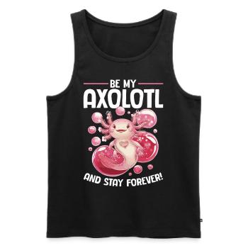 Cute Axolotl Valentins Day - Männer Premium Bio Tank Top - Schwarz - Vorne - Michal (187cm)