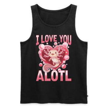 Cute Axolotl Valentine's Day - Men's Premium Organic Tank Top - black - Front - Michal (187cm)