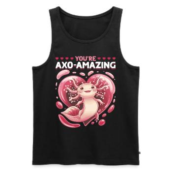 Cute Axolotl Valentins Day - Männer Premium Bio Tank Top - Schwarz - Vorne - Michal (187cm)