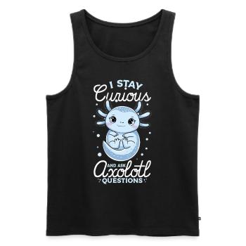 Axolotl I Stay Curious and Ask Axolotl Questions - Männer Premium Bio Tank Top - Schwarz - Vorne - AI Model Male 178 light (178cm)
