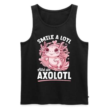 Cute Axolotl Smile a Lotl like an Axolotl - Men's Premium Organic Tank Top - black - Front - Michal (187cm)