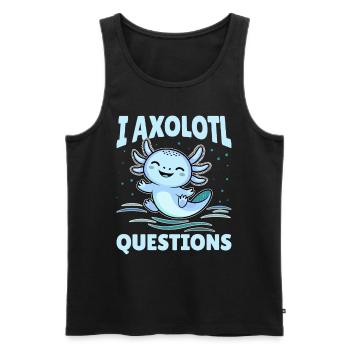 Cute Axolotl I Axolotl Questions - Men's Premium Organic Tank Top - black - Front - Michal (187cm)