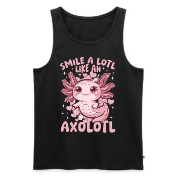 Cute Axolotl Smile a Lotl like an Axolotl - Men's Premium Organic Tank Top - black - Front - Michal (187cm)