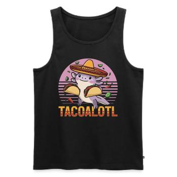 Cute Axolotl Taco Tacoalotl Cinco de Mayo - Men's Premium Organic Tank Top - black - Front - Michal (187cm)