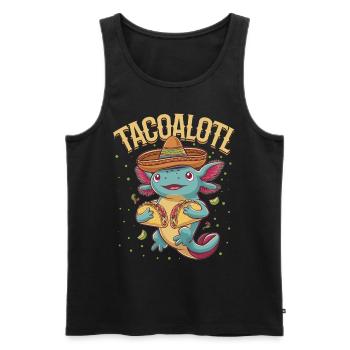 Cute Axolotl Taco Tacoalotl Cinco de Mayo - Men's Premium Organic Tank Top - black - Front - Michal (187cm)
