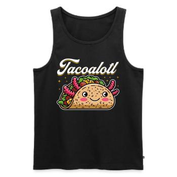 Cute Axolotl Taco Tacoalotl Cinco de Mayo - Men's Premium Organic Tank Top - black - Front - Michal (187cm)
