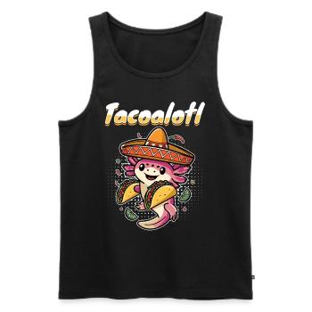 Cute Axolotl Taco Tacoalotl Cinco de Mayo - Men's Premium Organic Tank Top - black - Front - Michal (187cm)
