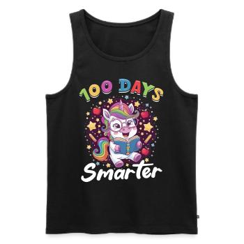Cute Unicorn Rainbow 100 Days of School - Männer Premium Bio Tank Top - Schwarz - Vorne - Michal (187cm)