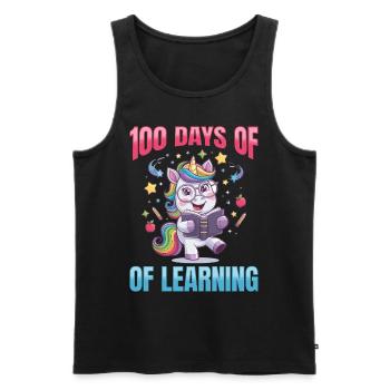 Cute Unicorn Rainbow 100 Days of School - Männer Premium Bio Tank Top - Schwarz - Vorne - Michal (187cm)