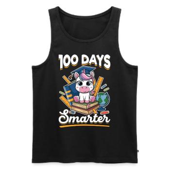 Cute Unicorn Rainbow 100 Days of School - Männer Premium Bio Tank Top - Schwarz - Vorne - Michal (187cm)