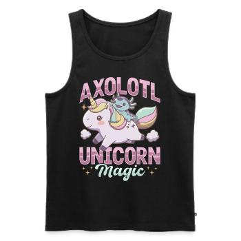 Cute Axolotl Unicorn Axolotl Unicorn Magic - Männer Premium Bio Tank Top - Schwarz - Vorne - Michal (187cm)