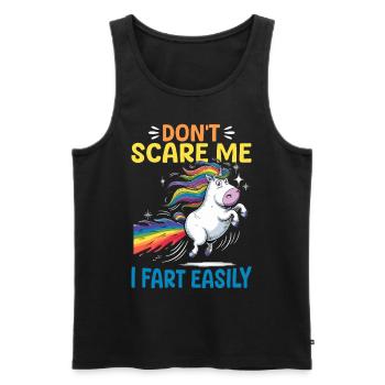 Mignons arcs-en-ciel de licorne qui pètent - Débardeur bio Premium Homme - noir - Devant - AI Model Male 178 light (178cm)