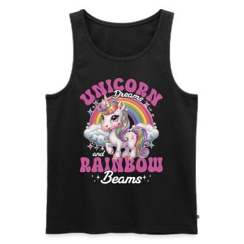 Cute Dream Unicorn Rainbows - Men's Premium Organic Tank Top - black - Front - Michal (187cm)