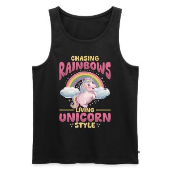 Cute Unicorn Rainbows - Männer Premium Bio Tank Top - Schwarz - Vorne - Michal (187cm)