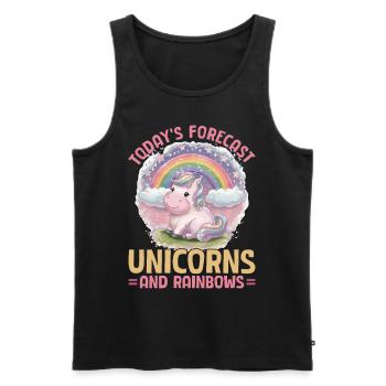 Cute Unicorn Rainbows - Männer Premium Bio Tank Top - Schwarz - Vorne - Michal (187cm)