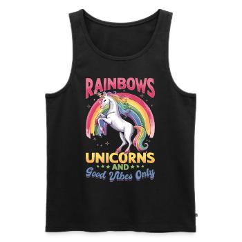 Cute Unicorn Rainbows - Männer Premium Bio Tank Top - Schwarz - Vorne - Michal (187cm)
