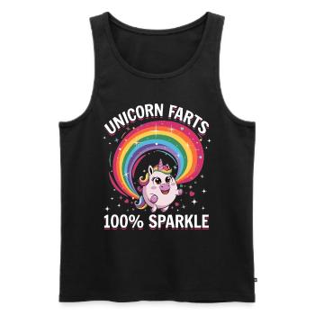 Mignons arcs-en-ciel de licorne qui pètent - Débardeur bio Premium Homme - noir - Devant - AI Model Male 178 light (178cm)