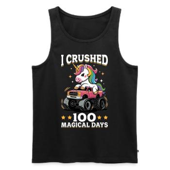 Monster Truck Unicorn 100 Days of School - Männer Premium Bio Tank Top - Schwarz - Vorne - Michal (187cm)
