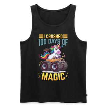 Monster Truck Unicorn 100 Days of School - Männer Premium Bio Tank Top - Schwarz - Vorne - Michal (187cm)