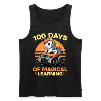 Monster Truck Unicorn 100 Days of School - Männer Premium Bio Tank Top - Schwarz - Vorne - Michal (187cm)