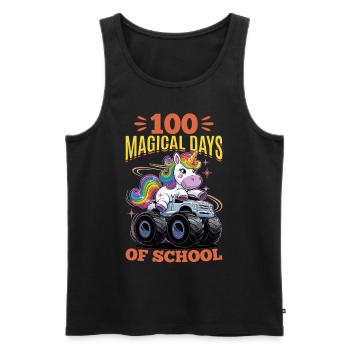 Monster Truck Unicorn 100 Days of School - Männer Premium Bio Tank Top - Schwarz - Vorne - Michal (187cm)