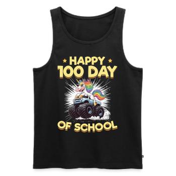 Monster Truck Unicorn 100 Days of School - Männer Premium Bio Tank Top - Schwarz - Vorne - Michal (187cm)