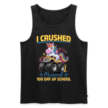 Monster Truck Unicorn 100 Days of School - Männer Premium Bio Tank Top - Schwarz - Vorne - Michal (187cm)