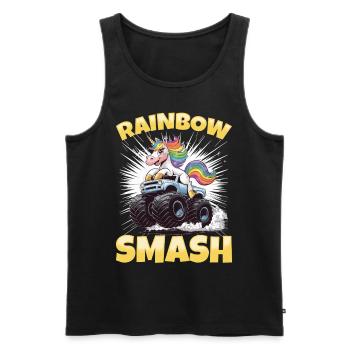 Cute Monster Truck Unicorn Rainbows - Männer Premium Bio Tank Top - Schwarz - Vorne - AI Model Male 178 light (178cm)