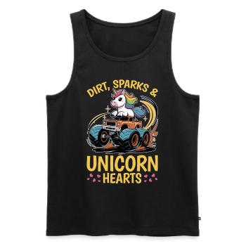 Cute Monster Truck Unicorn Rainbows - Männer Premium Bio Tank Top - Schwarz - Vorne - AI Model Male 178 light (178cm)